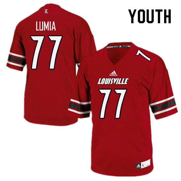 Youth #77 Vincent Lumia Louisville Cardinals College Football Jerseys Stitched Sale-Red - Click Image to Close